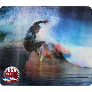 Mousepad Holographic Surfer •LongBoard BodyBoard Paddleboard Hawaii Oahu Hang 10